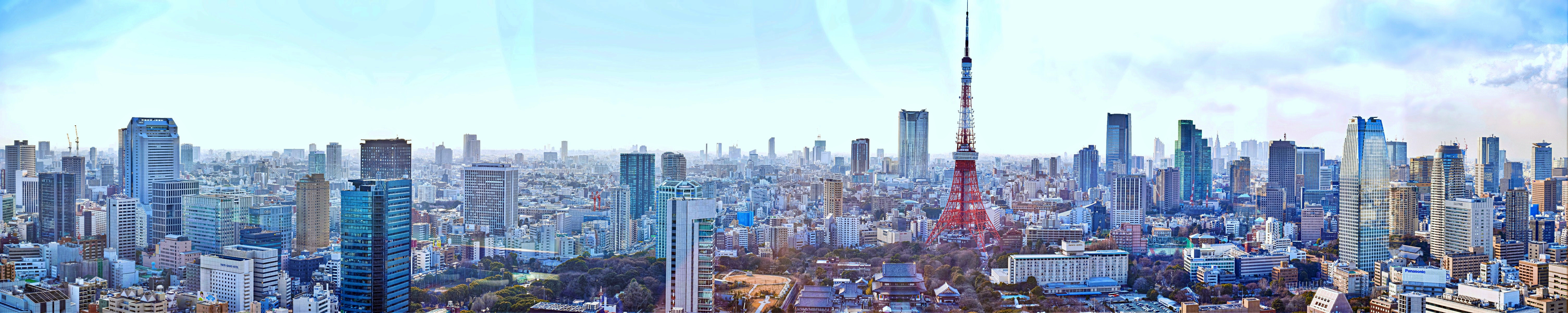 Panoramic view of Tokyo’s Minato district and Tokyo Tower